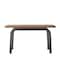 55" Black Metal Layered Arch Living Room Console Table with Brown Tabletop